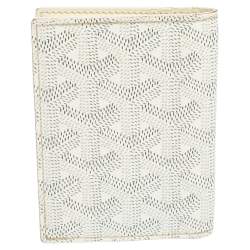 Pre Owned Goyard White Goyardine Coated Canvas Saint Marc Bifold Card Holder