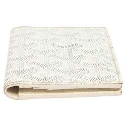 Pre Owned Goyard White Goyardine Coated Canvas Saint Marc Bifold Card Holder