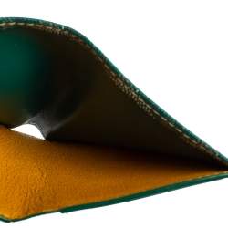Pre Owned Goyard Green Goyardine Coated Canvas Saint Pierre Bifold Card Holder