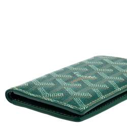 Pre Owned Goyard Green Goyardine Coated Canvas Saint Pierre Bifold Card Holder