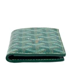 Pre Owned Goyard Green Goyardine Coated Canvas Saint Pierre Bifold Card Holder