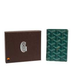 Pre Owned Goyard Green Goyardine Coated Canvas Saint Pierre Bifold Card Holder