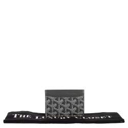 Pre Owned حافظة بطاقات غويارد سان سولبيس كانفاس مقوى نقوش غوياردين رصاصي