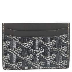 Pre Owned حافظة بطاقات غويارد سان سولبيس كانفاس مقوى نقوش غوياردين رصاصي