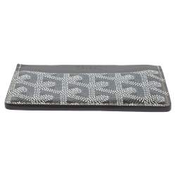 Pre Owned حافظة بطاقات غويارد سان سولبيس كانفاس مقوى نقوش غوياردين رصاصي