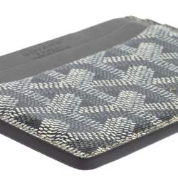 Pre Owned حافظة بطاقات غويارد سان سولبيس كانفاس مقوى نقوش غوياردين رصاصي