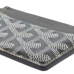 Pre Owned حافظة بطاقات غويارد سان سولبيس كانفاس مقوى نقوش غوياردين رصاصي