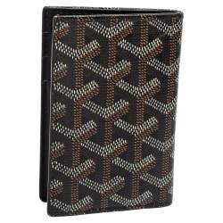 Pre Owned Goyard Black Goyardine Coated Canvas Saint Pierre Bifold Card Holder