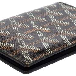 Pre Owned Goyard Black Goyardine Coated Canvas Saint Pierre Bifold Card Holder
