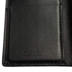 Pre Owned Goyard Black Goyardine Coated Canvas Saint Pierre Bifold Card Holder