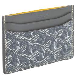 Pre Owned Goyard Grey Goyardine Coated Canvas Saint Sulpice Card Holder
