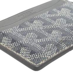 Pre Owned Goyard Grey Goyardine Coated Canvas Saint Sulpice Card Holder