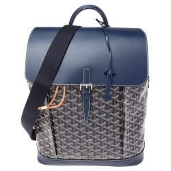 Goyard Blue Goyardine Canvas And Leather Alpin Backpack