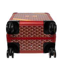 Goyard Red Goyardine Canvas and Leather Bourget PM Trolley