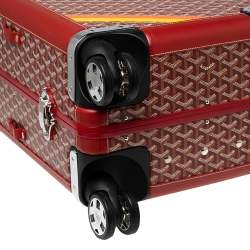 Goyard Red Goyardine Canvas and Leather Bourget PM Trolley