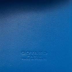 Pre Owned Goyard Blue Goyardine Coated Canvas Saint Pierre Bifold Card Holder