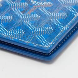 Pre Owned Goyard Blue Goyardine Coated Canvas Saint Pierre Bifold Card Holder