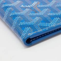 Pre Owned Goyard Blue Goyardine Coated Canvas Saint Pierre Bifold Card Holder