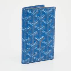 Pre Owned Goyard Blue Goyardine Coated Canvas Saint Pierre Bifold Card Holder
