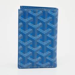Pre Owned Goyard Blue Goyardine Coated Canvas Saint Pierre Bifold Card Holder
