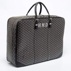 Goyard Black Coated Canvas And Leather Caravelle 60 Suitcase