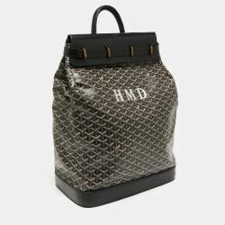 Goyard Black Goyardine Coated Canvas Steamer PM Bag