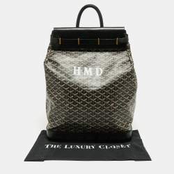 Goyard Black Goyardine Coated Canvas Steamer PM Bag