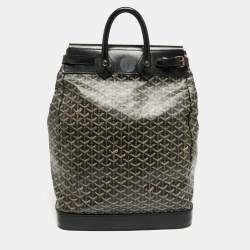 Goyard Black Goyardine Coated Canvas Steamer PM Bag