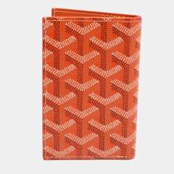 Pre Owned حامل بطاقات ثنائي الطي جويارد سان بيير كانفاس مقوى جوياردين برتقالي