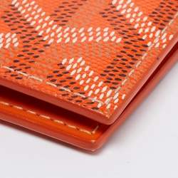 Pre Owned حامل بطاقات ثنائي الطي جويارد سان بيير كانفاس مقوى جوياردين برتقالي