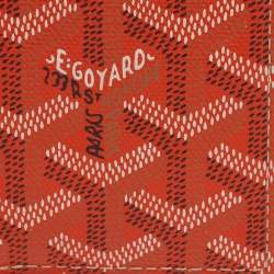 Pre Owned حامل بطاقات ثنائي الطي جويارد سان بيير كانفاس مقوى جوياردين برتقالي