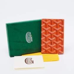 Pre Owned حامل بطاقات ثنائي الطي جويارد سان بيير كانفاس مقوى جوياردين برتقالي