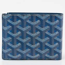 Pre Owned Goyard Blue Goyardine Coated Canvas Bi-Fold Wallet