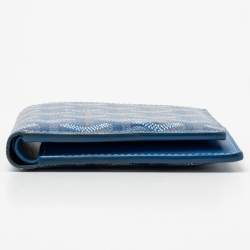 Pre Owned Goyard Blue Goyardine Coated Canvas Bi-Fold Wallet
