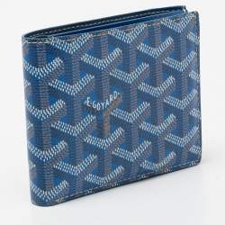 Pre Owned Goyard Blue Goyardine Coated Canvas Bi-Fold Wallet