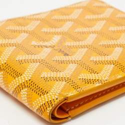 مملوكة مسبقًا Goyard Yellow Goyardine Coated Canvas Victoire Bifold Wallet