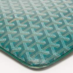 Pre Owned Goyard Green Goyardine Coated Canvas Senat GM Clutch