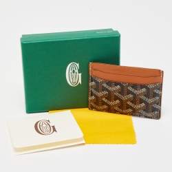 Pre Owned Goyard Brown Goyardine Coated Canvas Saint Sulpice Card Holder