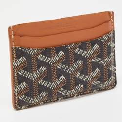 Pre Owned Goyard Brown Goyardine Coated Canvas Saint Sulpice Card Holder