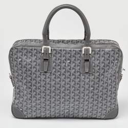 Goyard Grey Goyardine Coated Canvas and Leather Ambassade MM Briefcase Bag