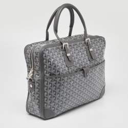 Goyard Grey Goyardine Coated Canvas and Leather Ambassade MM Briefcase Bag