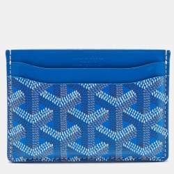 مملوكة مسبقًا Goyard Blue Goyardine Coated Canvas and Leather Saint Sulpice Card Holder