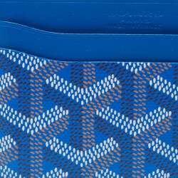 مملوكة مسبقًا Goyard Blue Goyardine Coated Canvas and Leather Saint Sulpice Card Holder