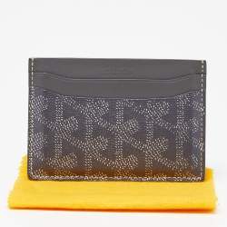 Pre Owned Goyard Grey Goyardine Coated Canvas and Leather Saint Sulpice Card Holder