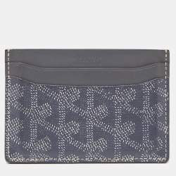 Pre Owned Goyard Grey Goyardine Coated Canvas and Leather Saint Sulpice Card Holder