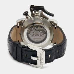 Graham Black Stainless Steel Crocodile Leather Chronofighter Oversized GMT  20VGS.B39A Men's Wristwatch 47 mm