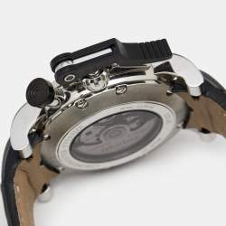 Graham Black Stainless Steel Crocodile Leather Chronofighter Oversized GMT  20VGS.B39A Men's Wristwatch 47 mm