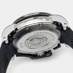 مملوكة مسبقًا ساعة يد رجالة غراهام كرونوفايتر دايفر ديت 20VEV.U05A.K41B مطاط وستانلس ستيل سوداء كبيرة 47 مم