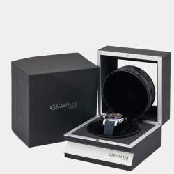 Graham Black Stainless Steel Rubber Chronofighter Oversized GMT 2OVGS.B26A.C89S Men's Wristwatch 47 mm