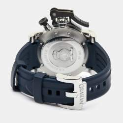 Graham Black Stainless Steel Rubber Chronofighter Oversized GMT 2OVGS.B26A.C89S Men's Wristwatch 47 mm